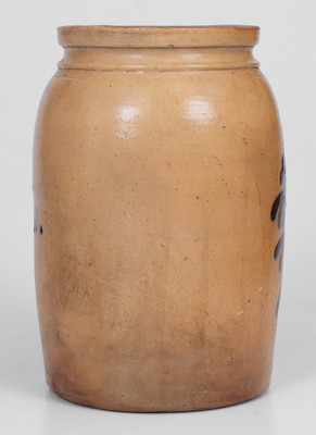 1 Gal. Stoneware Jar with Elaborate Slip-Trailed Foliate Decoration, probably New Jersey