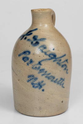 Small-Sized Stoneware Jug with Portsmouth, NH Advertising