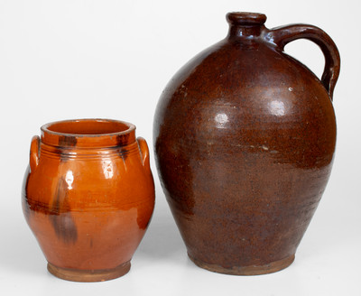 Lot of Five: American Redware Vessels