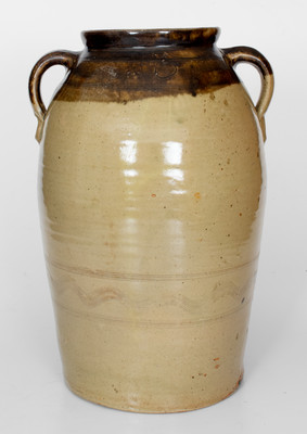 Very Fine Sand Mountain, Alabama 5 Gal. Double-Handled Stoneware Jar w/ Double-Dipped Glaze