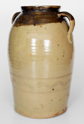 Very Fine Sand Mountain, Alabama 5 Gal. Double-Handled Stoneware Jar w/ Double-Dipped Glaze