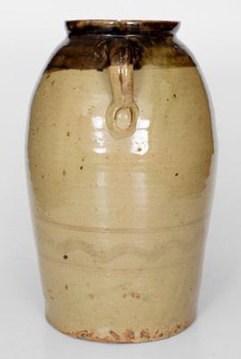 Very Fine Sand Mountain, Alabama 5 Gal. Double-Handled Stoneware Jar w/ Double-Dipped Glaze