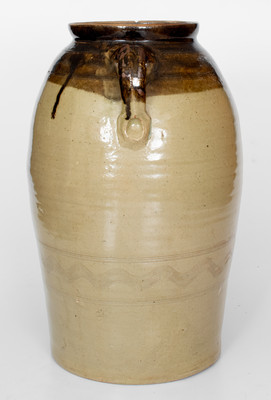 Very Fine Sand Mountain, Alabama 5 Gal. Double-Handled Stoneware Jar w/ Double-Dipped Glaze