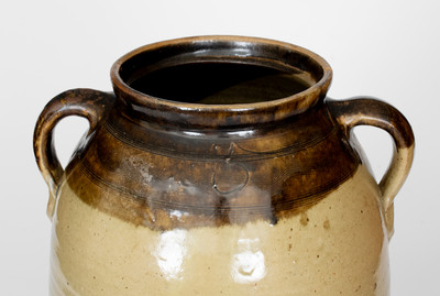 Very Fine Sand Mountain, Alabama 5 Gal. Double-Handled Stoneware Jar w/ Double-Dipped Glaze