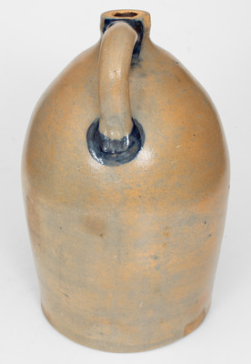 4 Gal. SAM L L. IRVINE / NEWVILLE, PA. Stoneware Jug w/ Floral Decoration, c1865