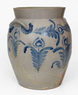 3 Gal. Baltimore Stoneware Jar w/ Profuse Floral Decoration, circa 1830