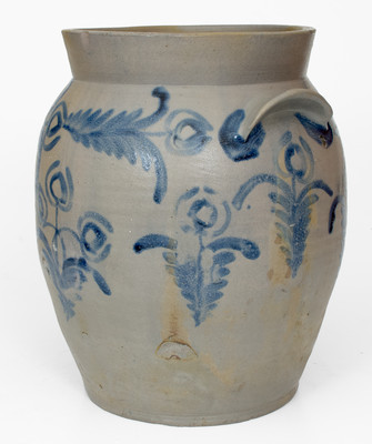 3 Gal. Baltimore Stoneware Jar w/ Profuse Floral Decoration, circa 1830