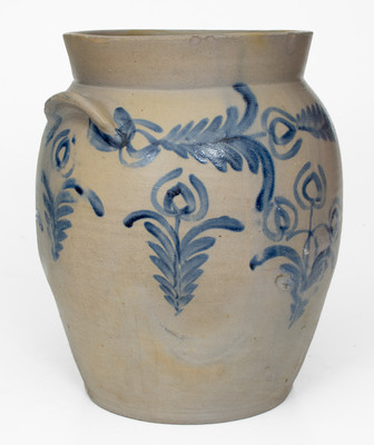 3 Gal. Baltimore Stoneware Jar w/ Profuse Floral Decoration, circa 1830