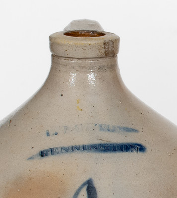 Lot of Two: L. NORTON / BENNINGTON, VT Stoneware Jugs w/ Floral Decoration