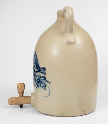 Outstanding 6 Gal. NEW YORK / STONEWARE CO. Jug Cooler w/ Bold Pecking Chicken Decoration