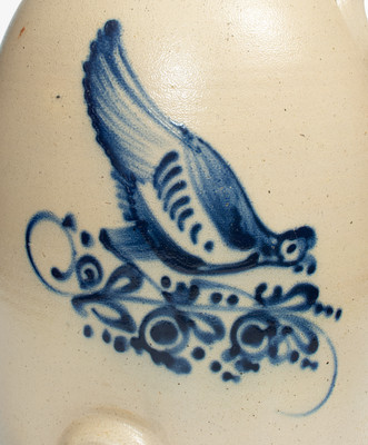 Outstanding 6 Gal. NEW YORK / STONEWARE CO. Jug Cooler w/ Bold Pecking Chicken Decoration