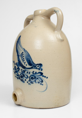 Outstanding 6 Gal. NEW YORK / STONEWARE CO. Jug Cooler w/ Bold Pecking Chicken Decoration