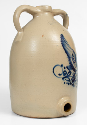 Outstanding 6 Gal. NEW YORK / STONEWARE CO. Jug Cooler w/ Bold Pecking Chicken Decoration