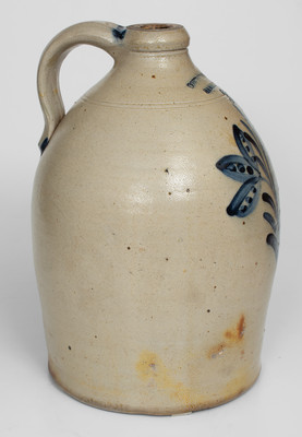 Fine 3 Gal. COWDEN & WILCOX / HARRISBURG, PA Stoneware Jug w/ Floral Decoration