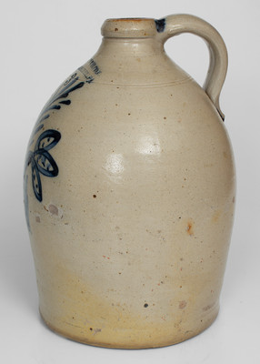 Fine 3 Gal. COWDEN & WILCOX / HARRISBURG, PA Stoneware Jug w/ Floral Decoration