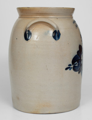 3 Gal. COWDEN & WILCOX / HARRISBURG, PA Stoneware Jar w/ Elaborate Floral Decoration
