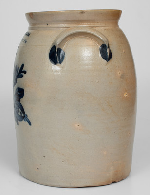 3 Gal. COWDEN & WILCOX / HARRISBURG, PA Stoneware Jar w/ Elaborate Floral Decoration