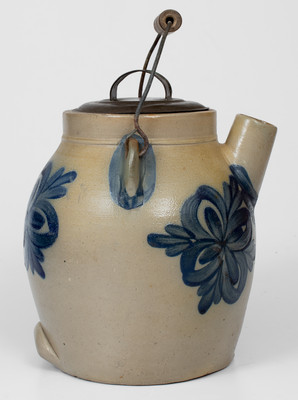 Rare COWDEN & WILCOX / HARRISBURG, PA Stoneware Batter Pail w/ Unusual Pinwheel Decoration