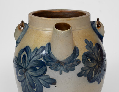 Rare COWDEN & WILCOX / HARRISBURG, PA Stoneware Batter Pail w/ Unusual Pinwheel Decoration