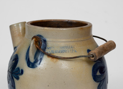 Rare COWDEN & WILCOX / HARRISBURG, PA Stoneware Batter Pail w/ Unusual Pinwheel Decoration