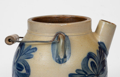 Rare COWDEN & WILCOX / HARRISBURG, PA Stoneware Batter Pail w/ Unusual Pinwheel Decoration