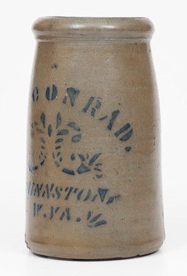 A. CONRAD / SHINNSTON, W. VA Stoneware Canning Jar