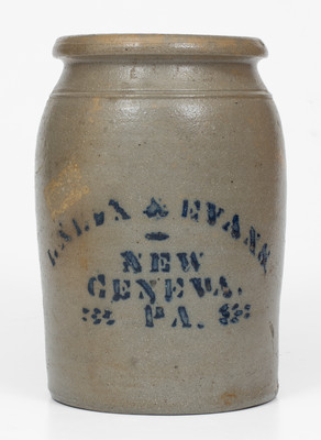 Rare ENEIX & EVANS / NEW GENEVA, PA Stoneware Jar