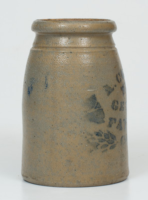 Small-Sized A. CONRAD / NEW GENEVA / FAYETTE CO., PA Stoneware Canning Jar