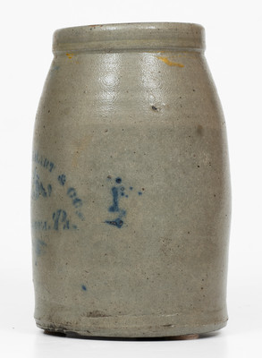 Scarce JOHN P. EBERHART & CO. / NEW GENEVA, PA Stoneware Jar