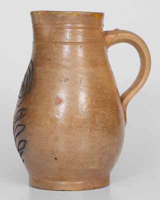 1/2 Gal. Stoneware Pitcher with Incised Decoration, possibly William Macquoid, Manhattan