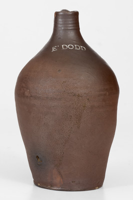 Rare E. DODD Stoneware Jug, for Hartford, CT Merchant Elisha Dodd, circa 1821