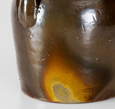 Extremely Rare Mt. Sterling, Illinois Stoneware Jug by a Female Potter for Her Friend, 1879