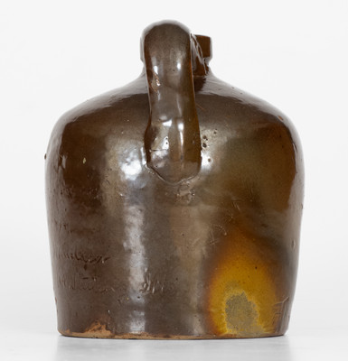 Extremely Rare Mt. Sterling, Illinois Stoneware Jug by a Female Potter for Her Friend, 1879