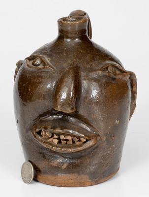 Fine Brown Pottery (Arden, North Carolina) Stoneware Face Jug, c1925-1930
