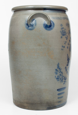 Fine 10 Gal. HAMILTON & JONES / STAR POTTERY / GREENSBORO, PA Stoneware Jar w/ Elaborate Decoration