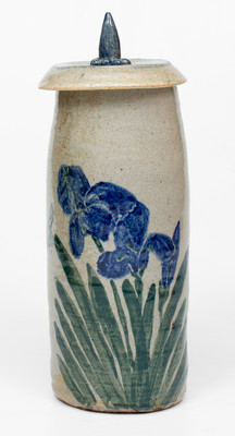 Exceptional Large Lidded Vase attrib. Arie Meaders, Cleveland, Georgia, circa 1965