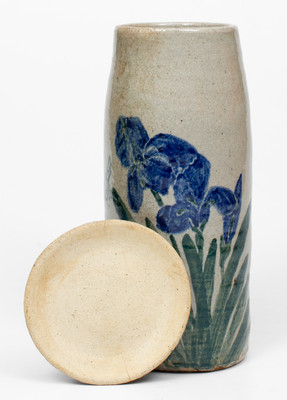 Exceptional Large Lidded Vase attrib. Arie Meaders, Cleveland, Georgia, circa 1965