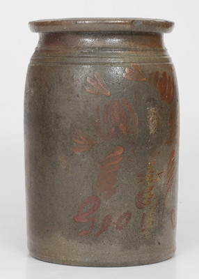 G. N. Fulton, Alleghany County, VA Stoneware Jar w/ Elaborate Manganese Decoration