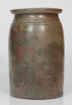G. N. Fulton, Alleghany County, VA Stoneware Jar w/ Elaborate Manganese Decoration
