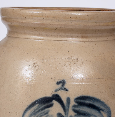 MACQUOID, New York City, Stoneware Jar w/ Fine Cobalt Decoration