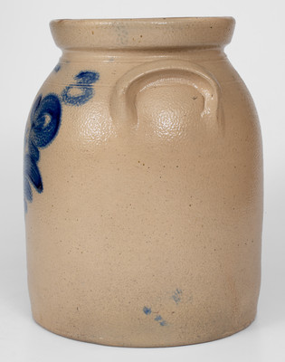 3 Gal. LYONS, New York Stoneware Jar w/ Floral Decoration