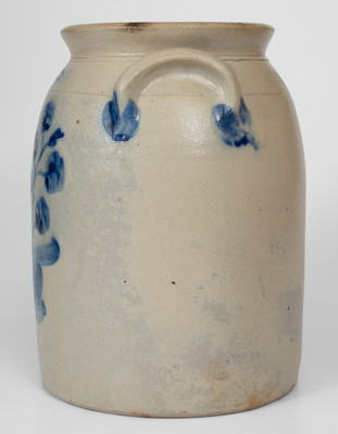 3 Gal. J. MANTELL / PENN YAN Stoneware Jar w/ Elaborate Floral Decoration