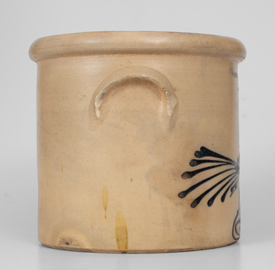 2 Gal. WHITES UTICA Stoneware Crock w/ Slip-Trailed Bird Decoration