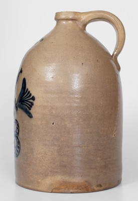 Fine W. H. FARRAR & CO / GEDDES, NY Stoneware Jug w/ Elaborate Floral Decoration