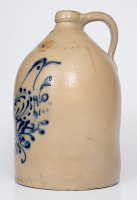 3 Gal. N. A. WHITE & CO. / BINGHAMTON, NY Stoneware Jug w/ Slip-Trailed Bird Decoration