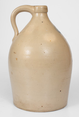 2 Gal. BURGER & LANG / ROCHESTER, NY Stoneware Jug w/ Floral Decoration, c1875