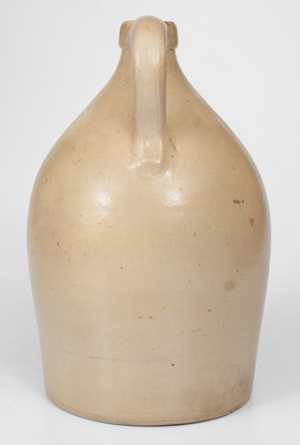 2 Gal. BURGER & LANG / ROCHESTER, NY Stoneware Jug w/ Floral Decoration, c1875