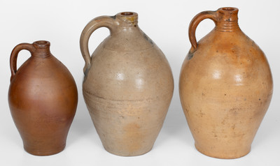 Lot of Three: HARTFORD, Connecticut Stoneware Jugs