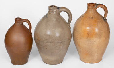 Lot of Three: HARTFORD, Connecticut Stoneware Jugs