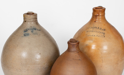 Lot of Three: HARTFORD, Connecticut Stoneware Jugs